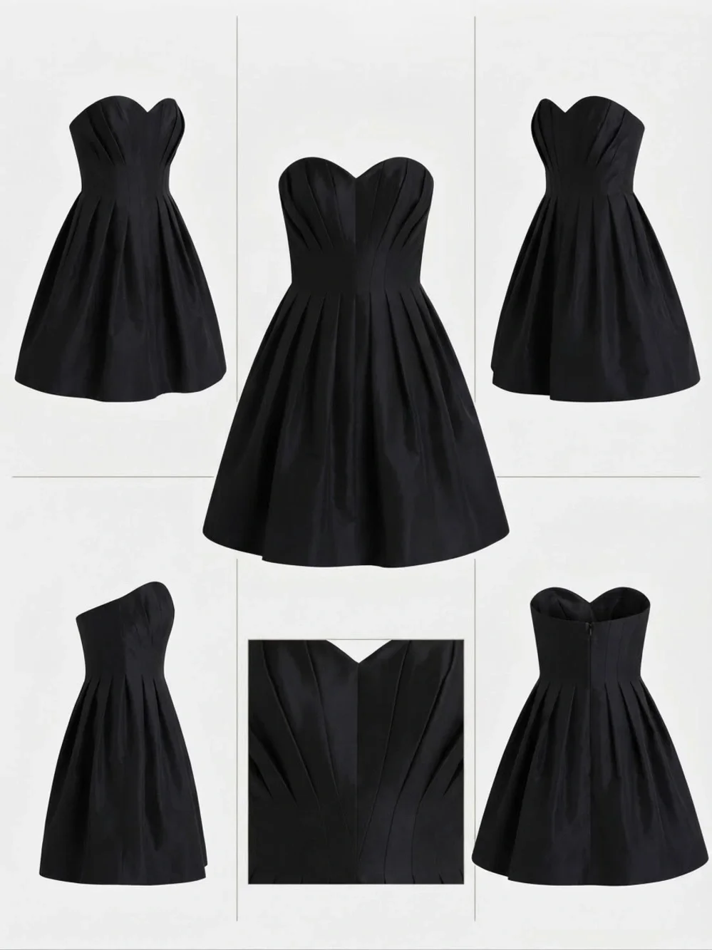 J. Crew Black Strapless Sweetheart Fit-and-Flare Cocktail Dress